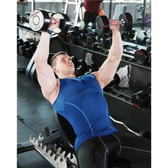 New 𝅺Men's Compression Shirt Slimming Body Shaper Blue1 - Picture 4 of 7